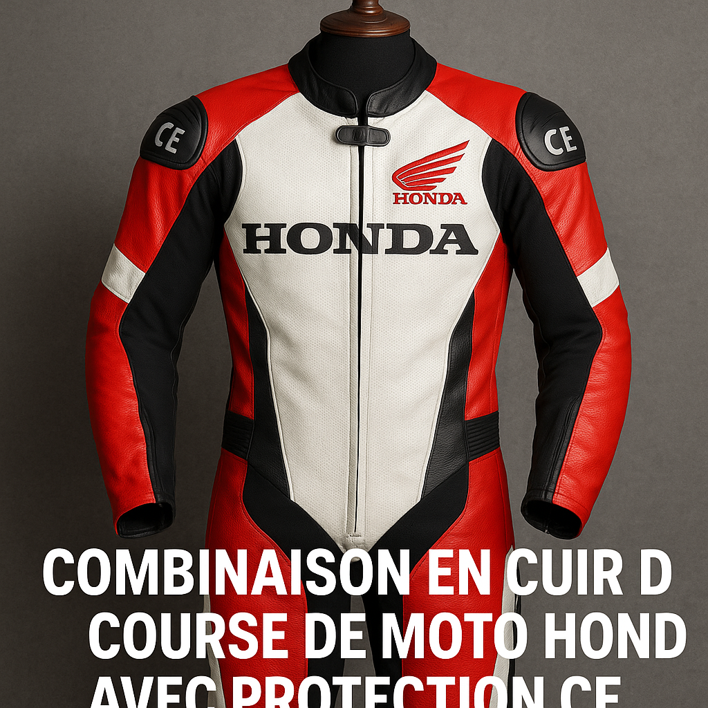Illustration of Guide d’achat combinaison en cuir de course de moto Honda avec protection CE