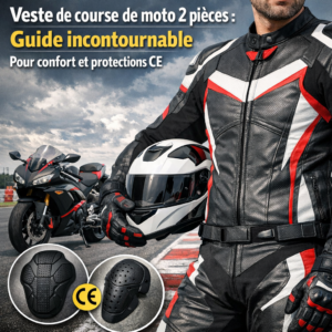 Combinaison de course de moto Suzuki en 2 pièces illustration for Veste de course de moto 2 pièces : Guide incontournable pou